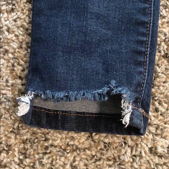 High Rise Destructed Dark Denim - Picture 4 of 5